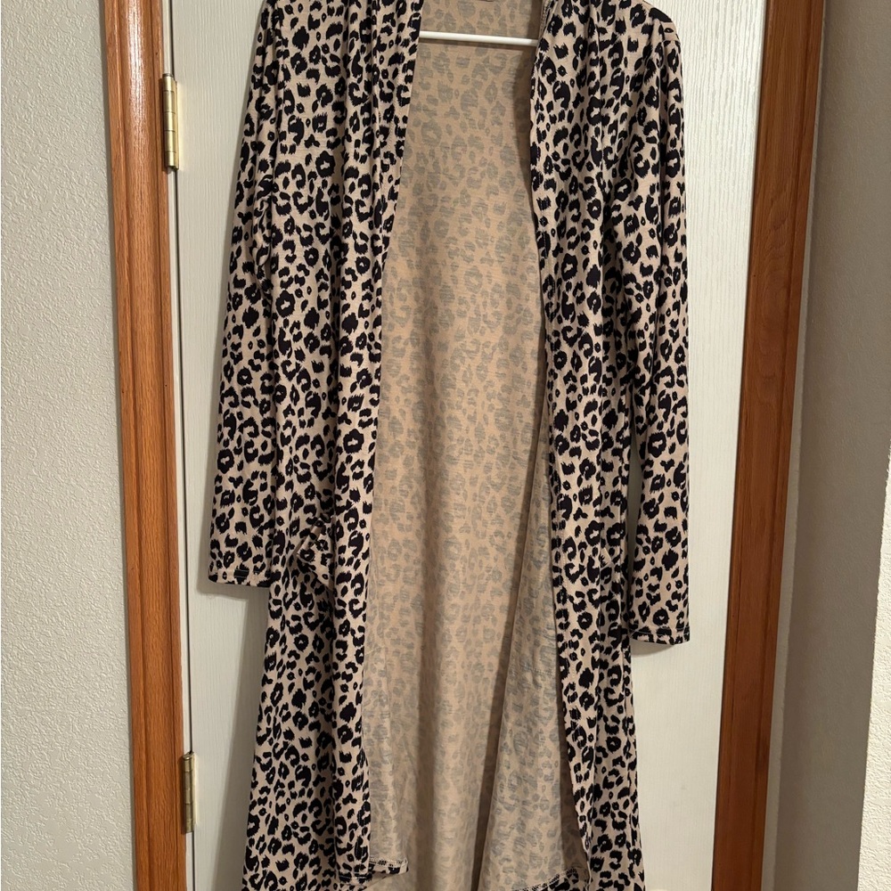 Leopard Print Long Cardigan